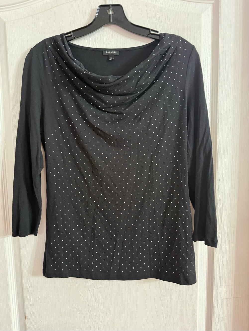Talbots Women’s Black Studded Top Sz S. JY-61
